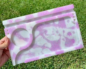 Milky White and Purple Palette Tray