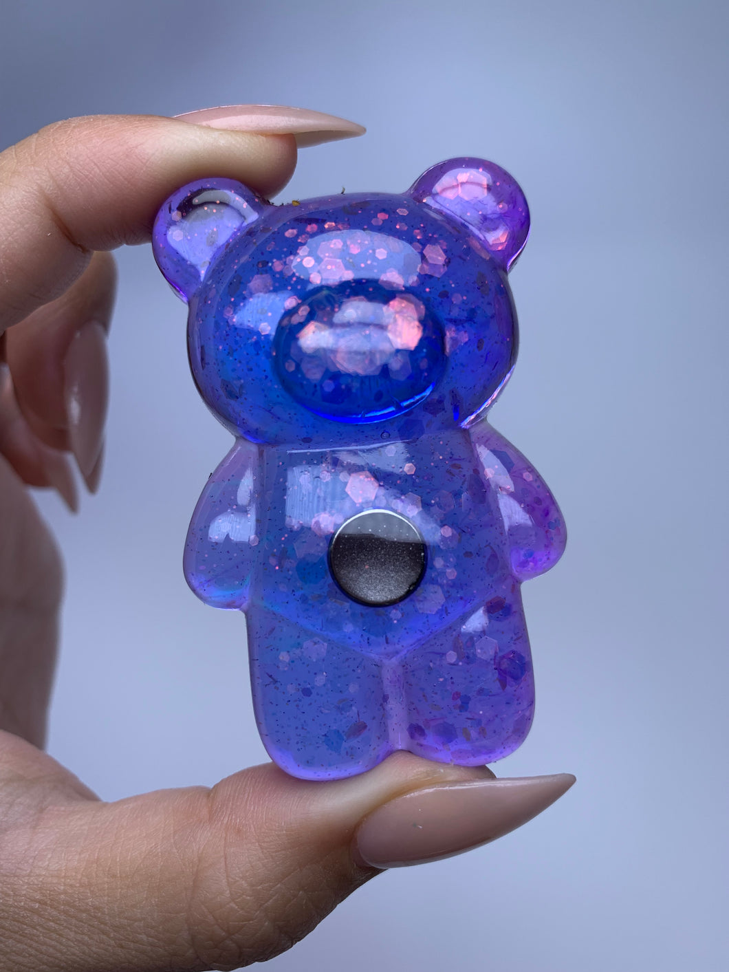 Teddy Nail Stand (jelly blue/purple)